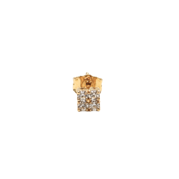 Orecchino punto luce quadrati Shine On in ottone placcato Oro 18 kt