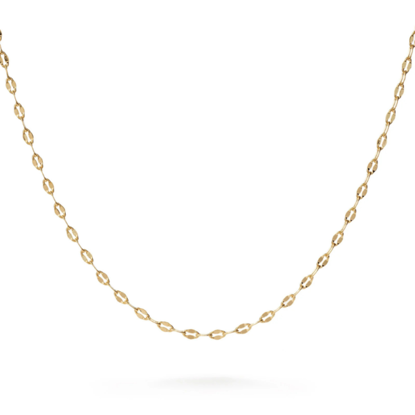 Collana Goldie con maglie schiacciate e luminose, basic collection , placcata in oro giallo 18kt