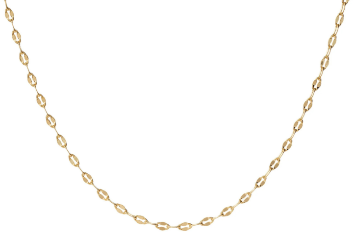 Collana Goldie con maglie schiacciate e luminose, basic collection , placcata in oro giallo 18kt