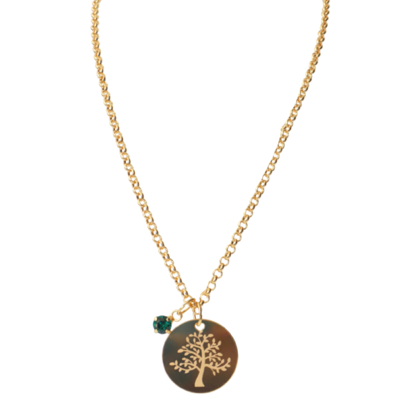 Collana Birthstone Personalizzata con Medaglietta Incisa