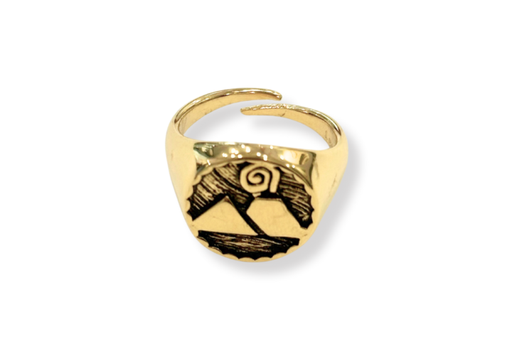 Anello regolabile Vesuvio dorato, gioiello ispirato a Napoli SerenaBi