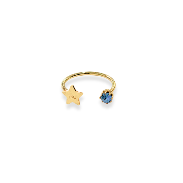 Glow Open Ring SerenaBi – anello aperto regolabile con cristallo e soggetto, placcato oro 18kt