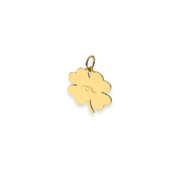 Charm Quadrifoglio Big personalizzabile in oro 18kt placcato – ciondolo 2,3 x 3 cm SerenaBi