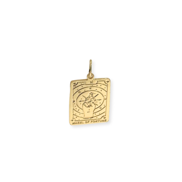 Charm Wheel of Fortune in ottone placcato oro 18kt – ciondolo tarocchi Ruota della Fortuna SerenaBi