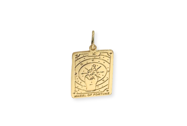 Charm Wheel of Fortune in ottone placcato oro 18kt – ciondolo tarocchi Ruota della Fortuna SerenaBi
