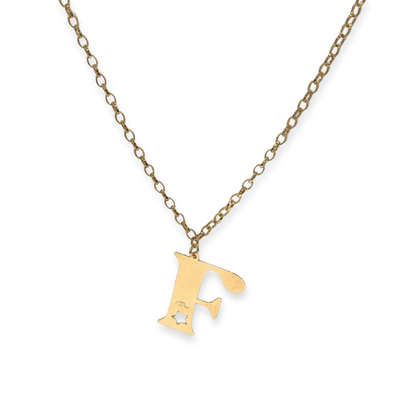 Collana Maxi Alphabet con lettera grande da 4 cm e catena ovale 60 cm