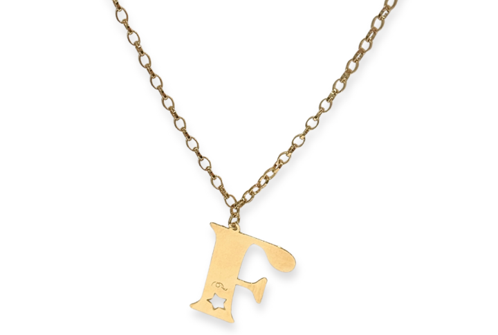Collana Maxi Alphabet con lettera grande da 4 cm e catena ovale 60 cm