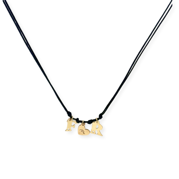 Collana Soft Cord con due iniziali e charm centrale Serenabi