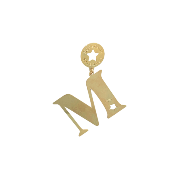 Mono orecchino Alphabet SerenaBi con iniziale e perno stella traforata