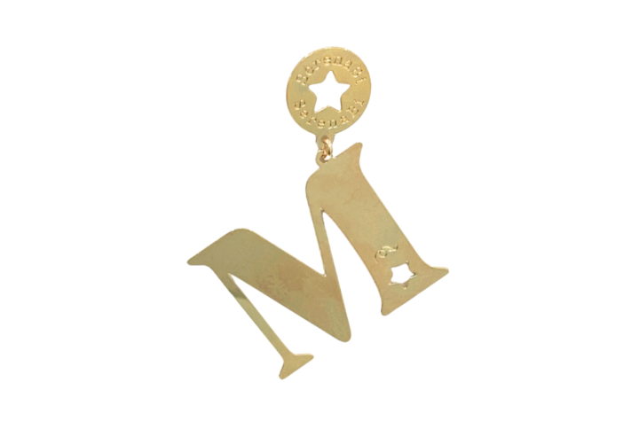 Mono orecchino Alphabet SerenaBi con iniziale e perno stella traforata