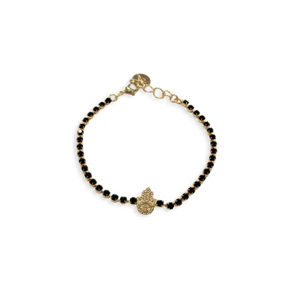 Bracciale Tennis Lucky SerenaBi in oro 18kt con ciondoli portafortuna e zirconi, regolabile 16โ20 cmโ