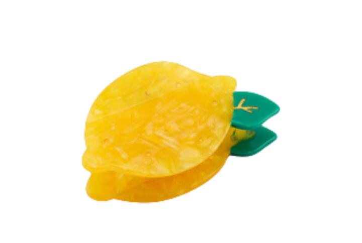 fermaglio capelli in resina limone clip colorata donna