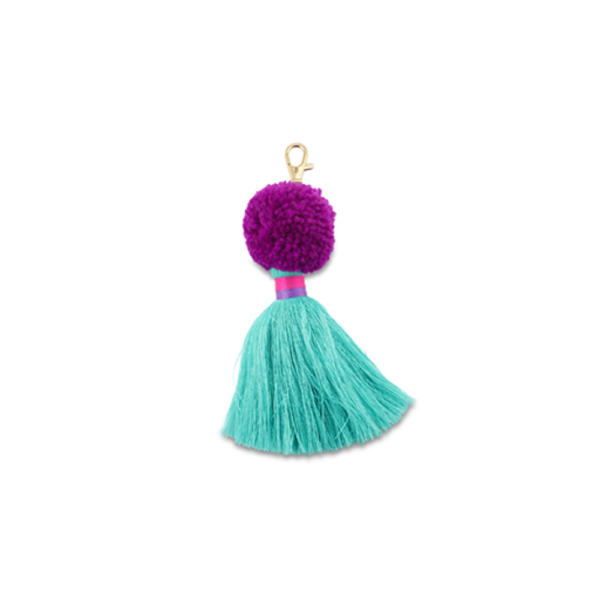 Portachiavi Pon Pon Nappa viola turchese SerenaBi