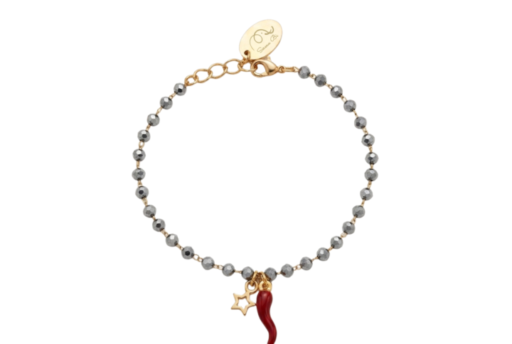 bracciale Beata Te con catena rosary cristalli e cornetto smaltato SerenaBi