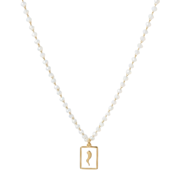 collana Cornetto Neapolis con medaglia smaltata e rosary cristalli SerenaBi