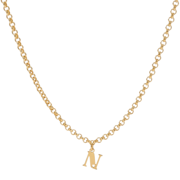 collana mini iniziale SerenaBi con stellina traforata e catena rolò