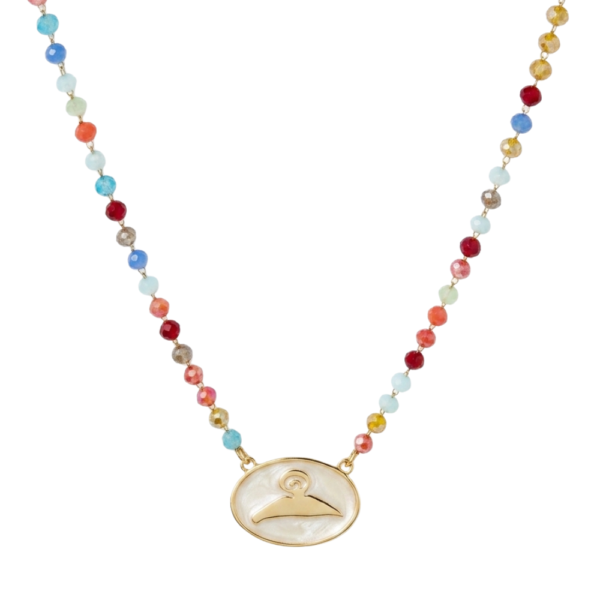 collana Vesuvio Neapolis con rosary cristalli e medaglia smaltata SerenaBi