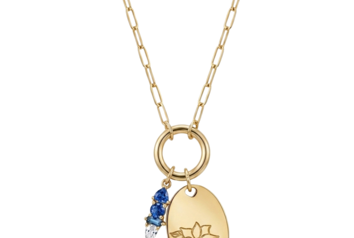 collana birthflower personalizzabile con catena a maglie rettangolari placcata oro 18kt SerenaBi