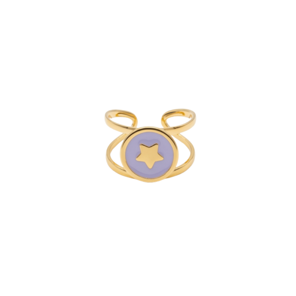 Anello Joy Star con medaglia smaltata e stella dorata SerenaBi