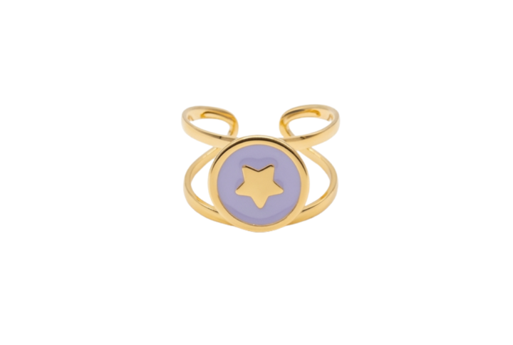 Anello Joy Star con medaglia smaltata e stella dorata SerenaBi