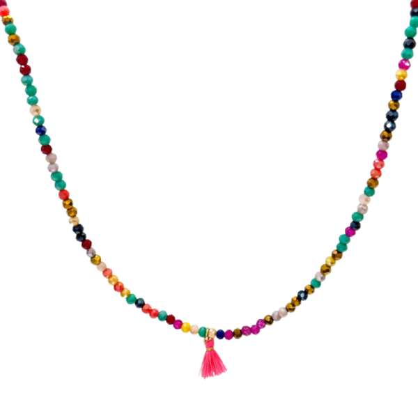 Collana Breezy Pop con cristalli multicolor e nappina colorata SerenaBi