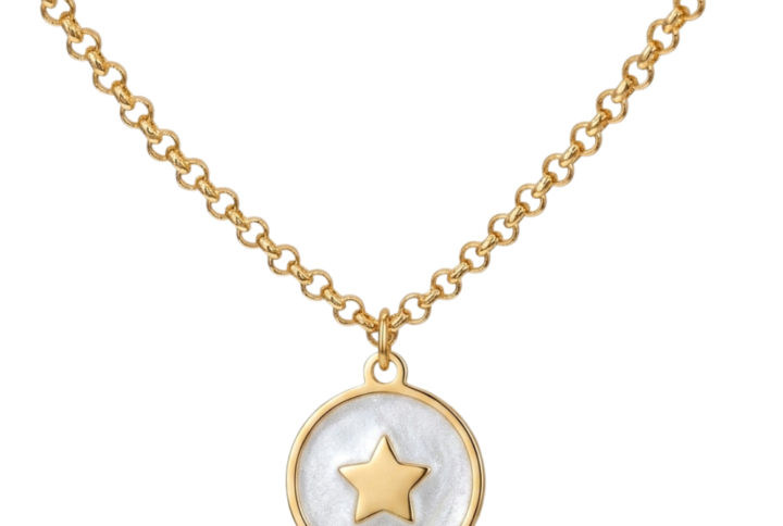 Collana Joy Star basic con stella dorata centrale e smalto bianco microperlato