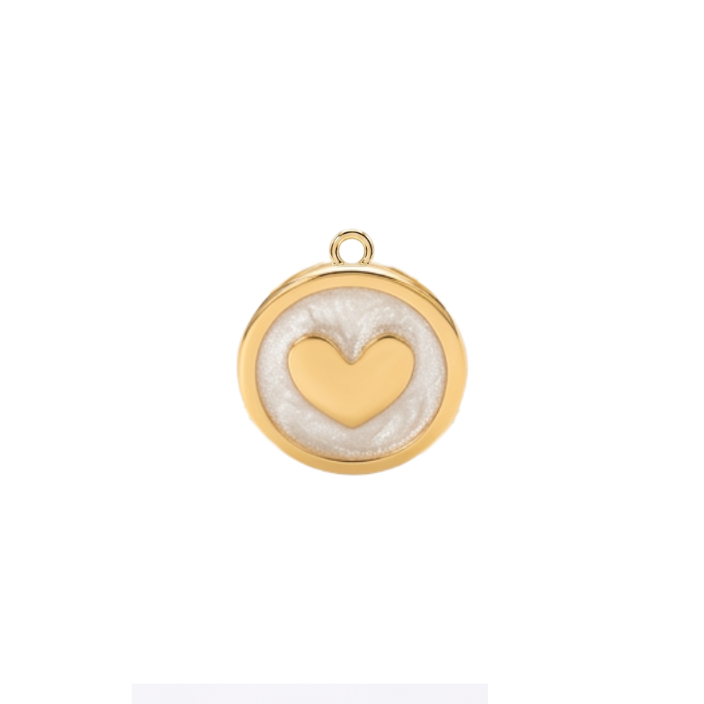 Dettaglio Cuore smalto bianco micro perlato