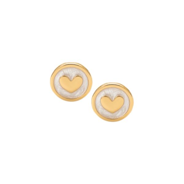 Orecchini Joy Heart con disco smaltato e cuore dorato SerenaBi