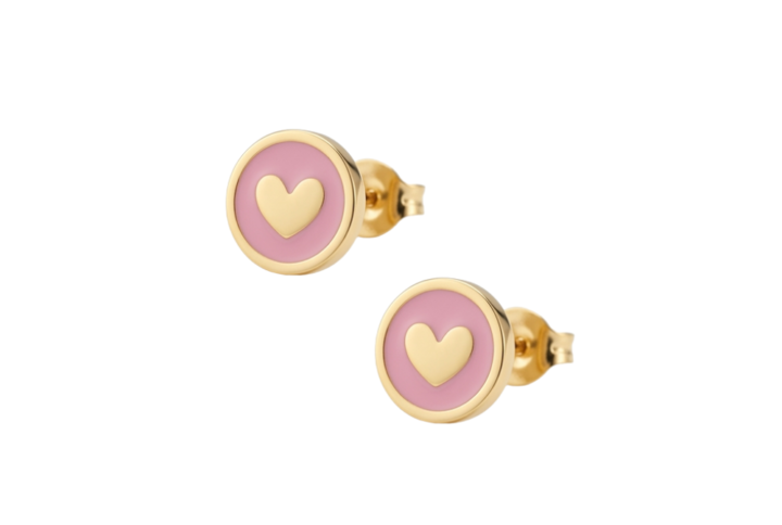 Orecchini Joy Heart con disco smaltato e cuore dorato SerenaBi