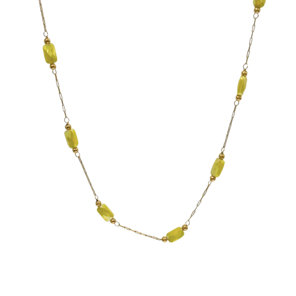 Collana Aura Mostarda con cristalli sfaccettati SerenaBi