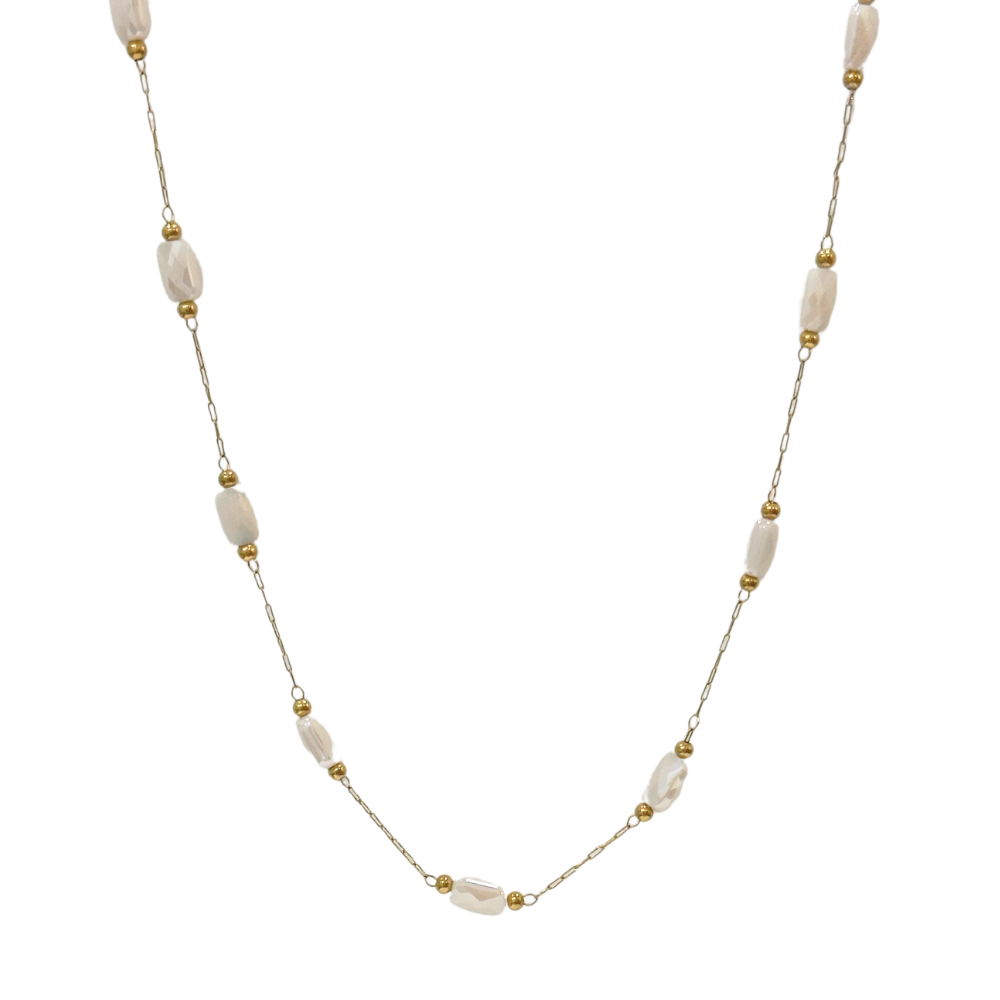 Collana Aura avorio con cristalli sfaccettati SerenaBi