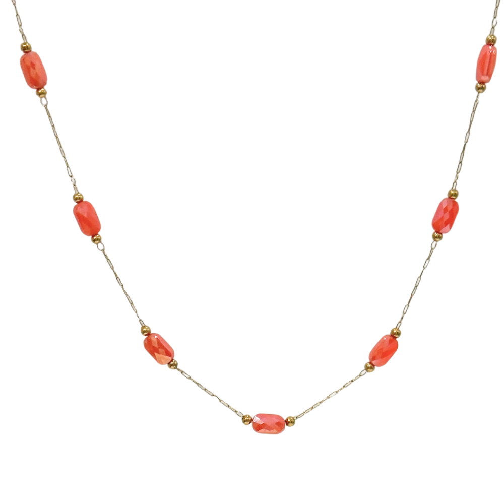 Collana Aura Corallo con cristalli sfaccettati SerenaBi