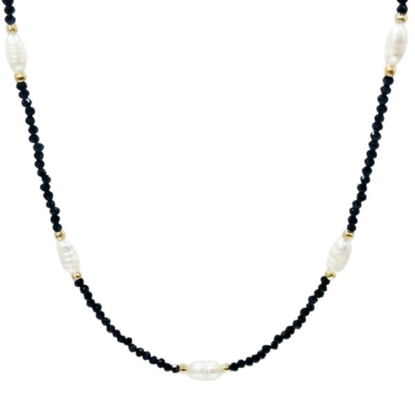 Collana Cadence con perle di fiume naturali e cristalli colorati SerenaBi