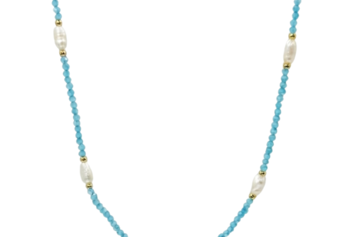 Collana Cadence con perle di fiume naturali e cristalli colorati SerenaBi