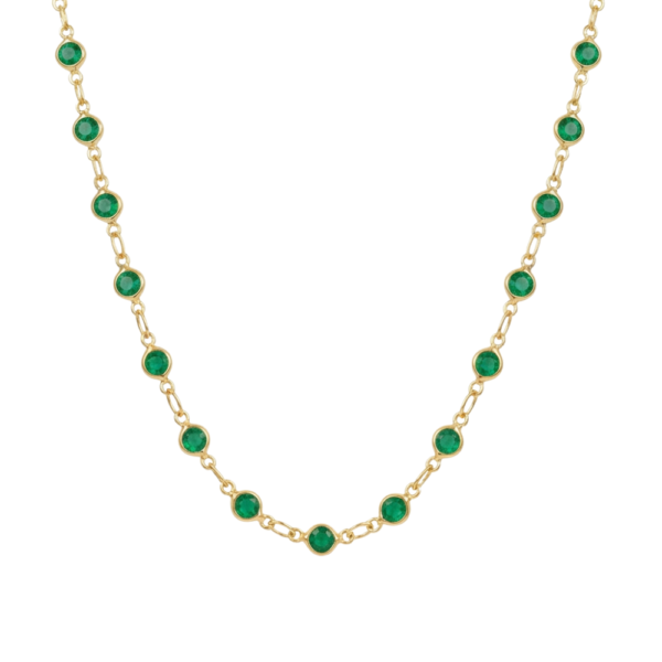Collana girocollo in acciaio dorato con cristalli colorati regolabile 40 cm SerenaBi