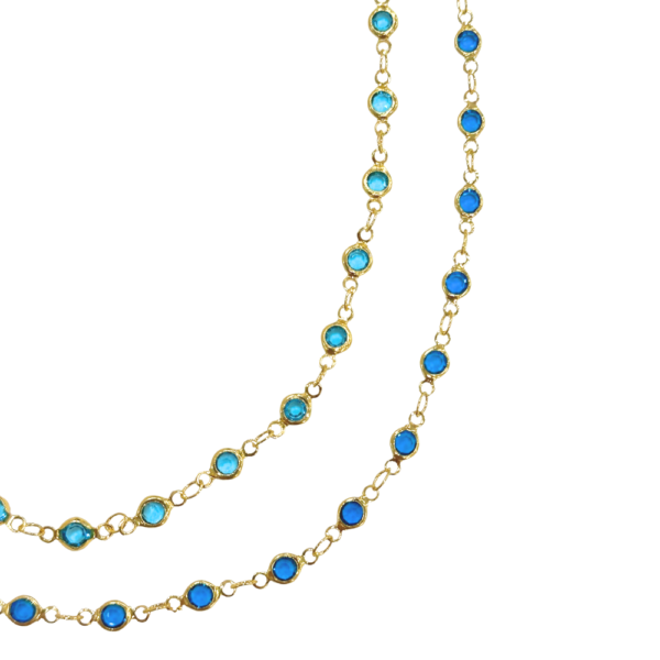 Collana girocollo in acciaio dorato con cristalli colorati regolabile 40 cm SerenaBi
