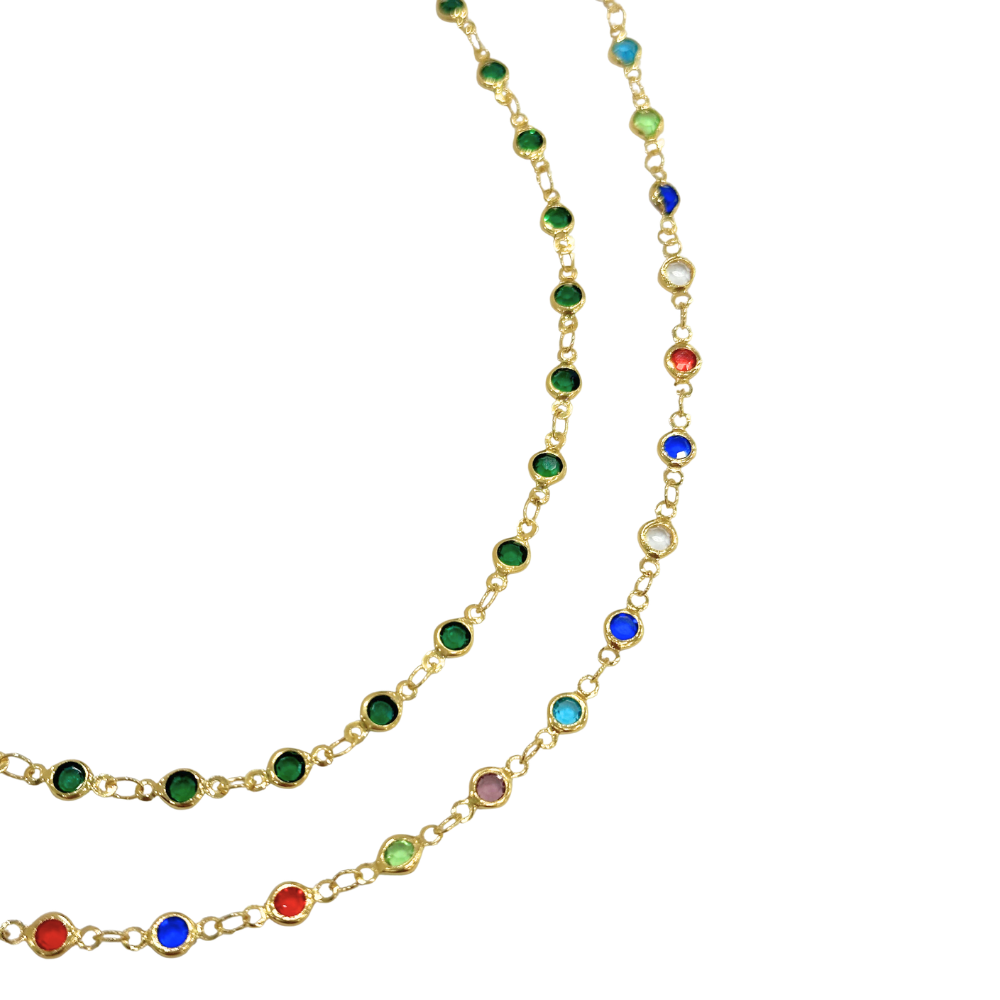 Collana Girocollo Crystal Glow Emerald e Multicolor