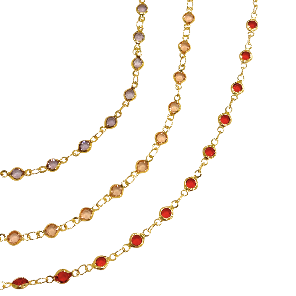 Collana Girocollo Crystal Glow Ruby, Lt.Peach, Lt.Amethyst