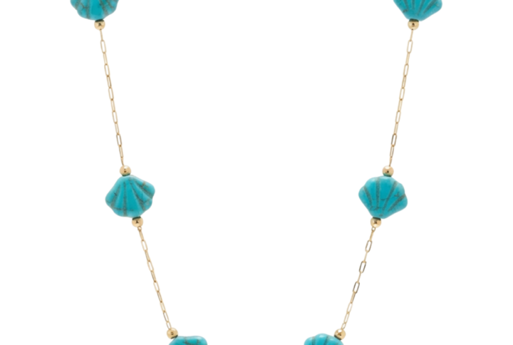 Collana Maree Conchiglia con conchiglie in pasta di turchese e catena dorata SerenaBi