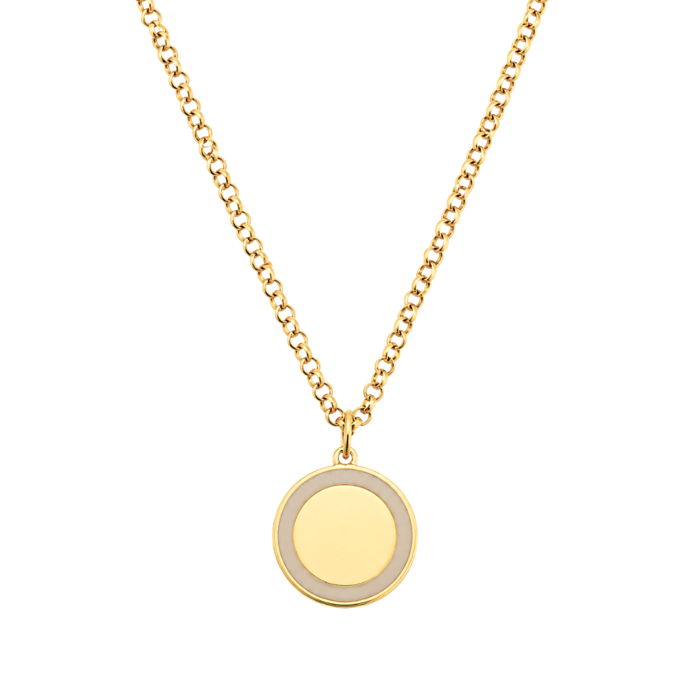 Collana con medaglia smaltata personalizzabile, bianco