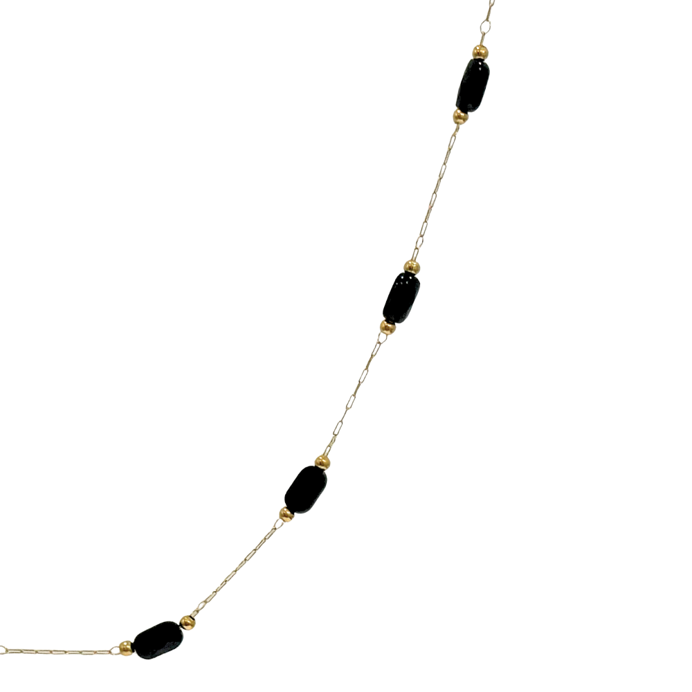 Dettaglio Collana Aura Nero con cristalli sfaccettati SerenaBi