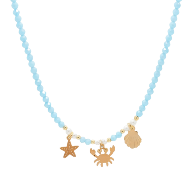 Collana Maree Story con tre ciondoli marini personalizzabili e cristalli colorati SerenaBi