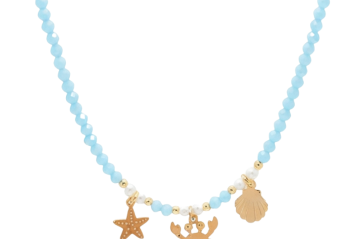 Collana Maree Story con tre ciondoli marini personalizzabili e cristalli colorati SerenaBi