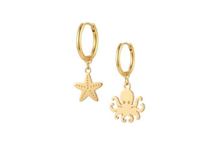 Orecchini Maree Hoops con charm marini removibili SerenaBi