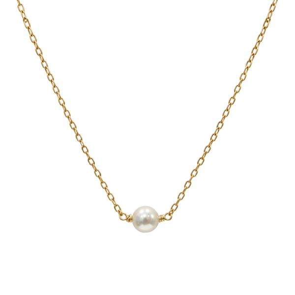 Collana Pearl Essential con perla da 6 mm e catena in acciaio 316L