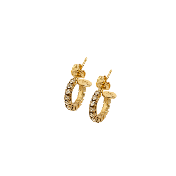 Orecchini cerchio Mini Shine On con cristalli da 1 cm in Oro 18 kt