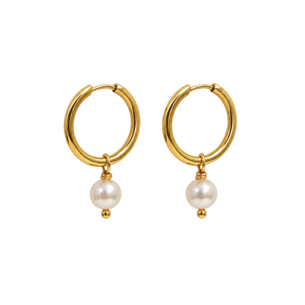 Orecchini a cerchio con perle removibili Pearl Essentials