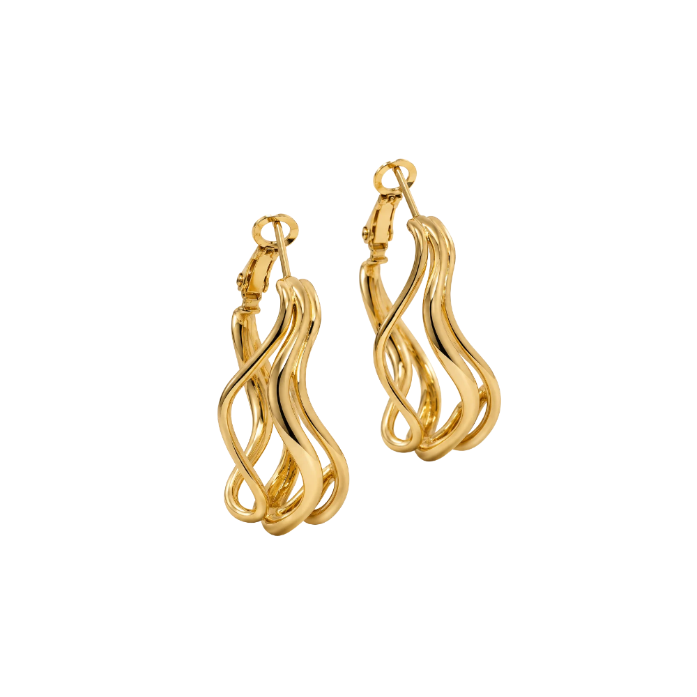 Orecchini Fluid Waves in Acciaio Inox 316L